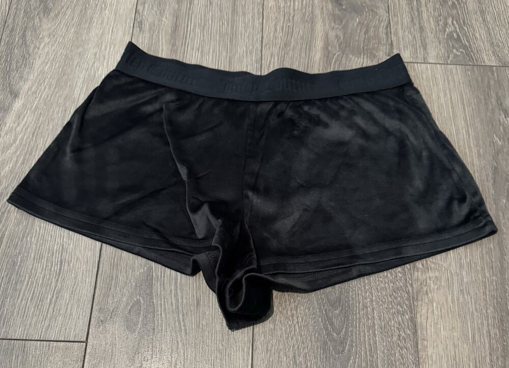 Juicy Couture Velour Booty Shorts Black Bling Y2K 2000’s Women’s Size Small